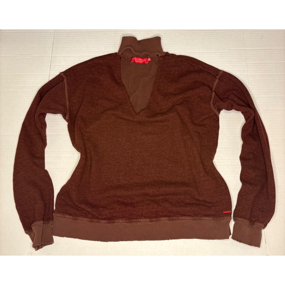 n:Philanthropy Bae Distressed Cutout Brown Sweatshirt Cozy Cool Edgy Streetwear